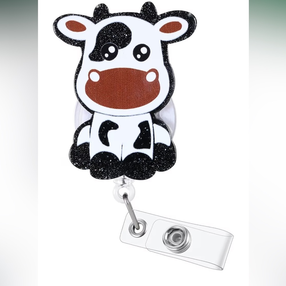 Amazon BEZTN Cute Cow Badge Holder Retractable ID Card